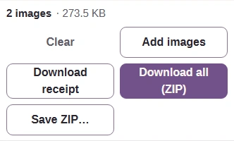 Completed batch with Download all (ZIP).