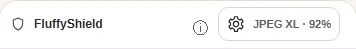 Toolbar button used to close JPEG XL Settings.