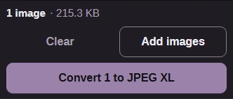 Convert button ready for the selected JPG.