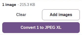 Convert button ready for the selected JPG.