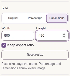 Keep aspect ratio keeps the picture's shape when you change a dimension.