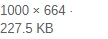 The completed JPG's output dimensions and file size.