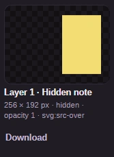 Extracted Hidden note PNG, its preview, dimensions, visibility and Download link.