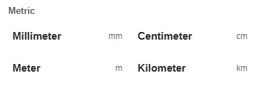 The To picker lists Millimeter, Centimeter, Meter and Kilometer.