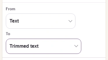 FluffyBench text cleaner with From set to Text and the To picker.