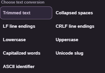 To choices include LF line endings and CRLF line endings.