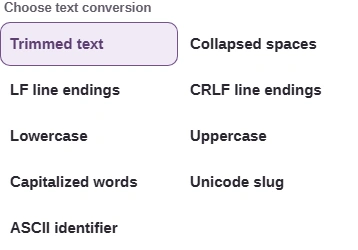 To choices include LF line endings and CRLF line endings.