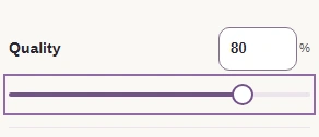 Quality set to 80 in the AVIF settings.