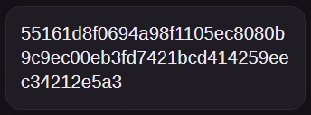 A generated 64-character hex token in the Result panel.