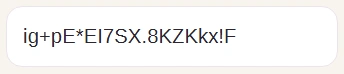 Generated password in FluffyBench's Result panel.