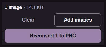Reconvert button ready for Maximum PNG.