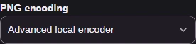 Choose Advanced local encoder for color, depth and compression choices.