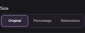 Keep Original, or choose Dimensions for a required pixel size.