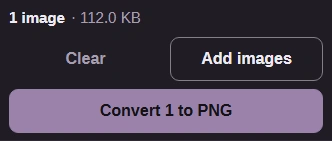Convert is ready for the selected image.