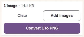 Convert ready with the flat PNG selected.