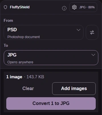 Close Settings and press Convert. The PNG walkthrough above shows how to download your copy.