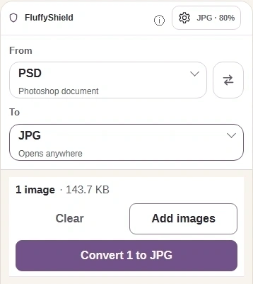 Close Settings and press Convert. The PNG walkthrough above shows how to download your copy.