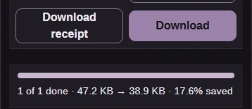 Check the PNG result and save it to your device.