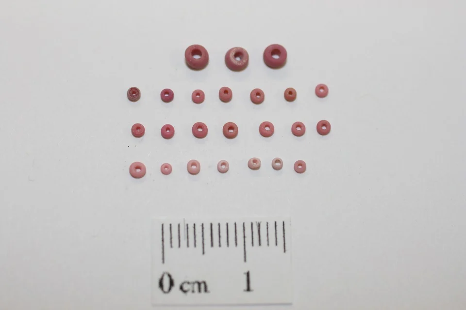 Glass beads in a National Park Service collection photograph, shown as the image associated with the parsed camera JPEG.