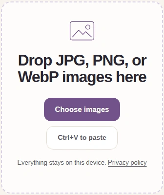 Remove Image Metadata drop area with the Choose images button.