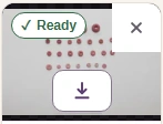 The finished glass-beads.jpg tile with its Ready badge and Download button.
