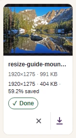 Choose Download when the result meets your destination's limits.
