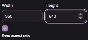 Set the pixel bounds for resizing; 960 × 640 is an example.