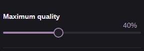 Set Maximum quality to 40 for the compression example.