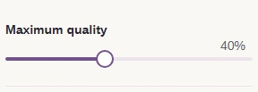 Set Maximum quality to 40 for the compression example.