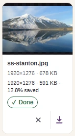 After processing, compare the finished size with the original, then save the copy.
