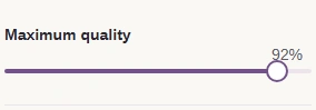 Maximum quality balances fine detail against file size. Use 92 for this example.