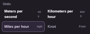 The To picker lists the speed units again; Knot is marked From.