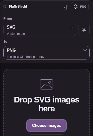 Choose images opens your drawing. To picks the output; Settings opens its controls.