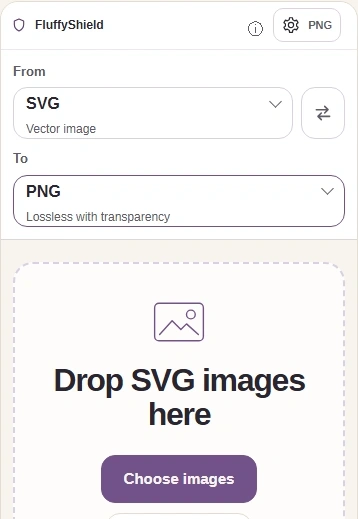 Choose images opens your drawing. To picks the output; Settings opens its controls.