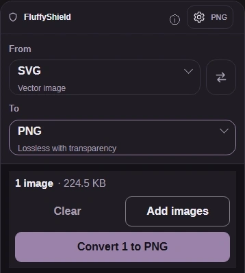 Press Settings again to return to the drawing, then Convert.
