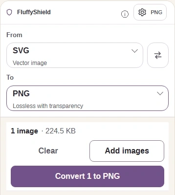 Press Settings again to return to the drawing, then Convert.