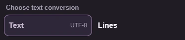 The From list offers Text and Lines.