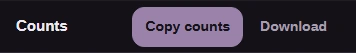 The Counts heading with the Copy counts and Download buttons beside it.