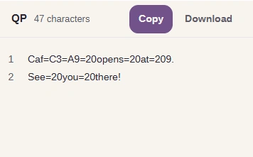 FluffyBench QP result Caf=C3=A9=20opens=20at=209. on one line and See=20you=20there! on the next.