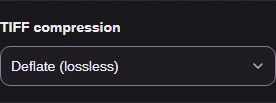 Choose the compression your receiving app accepts.