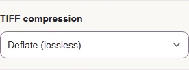 Choose the compression your receiving app accepts.