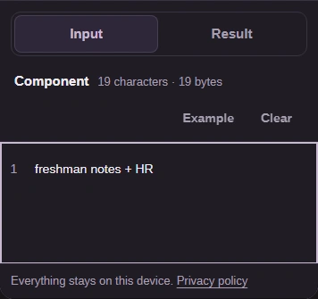 Phone Input view with freshman notes + HR and the Input and Result tabs.