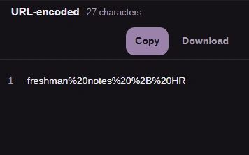 FluffyBench result freshman%20notes%20%2B%20HR under the URL-encoded label.