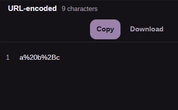 FluffyBench result a%20b%2Bc under the URL-encoded label.