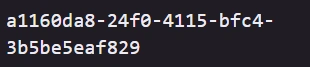 A UUID in the standard spelling: lowercase letters with four hyphens.