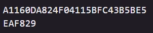 The same UUID as in the first frame, now in capital letters with no hyphens.