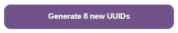 The button now reads Generate 8 new UUIDs.