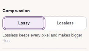 Compression set to Lossy.
