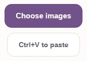 FluffyBench WebP to JPG: Choose images button.