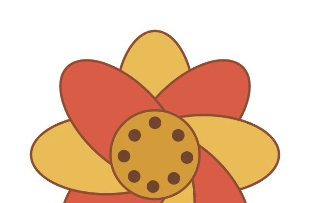 The same flower saved as JPG with white corners covering the checkerboard.